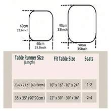 Bubaba 1 块纯色方形桌布，波西米亚现代亚麻棉混纺方形桌布，适合圣诞节装饰、万圣节派对、小桌子、床头柜、沙发、玄关柜，四季皆宜 - 米色 - 查看 7