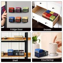 Magnetic Tea Bag Organizer - 6-Piece Metal Tea Organizer For Refrigerator, Kitchen Shelf And Counter, Stylish & Space Saving Tea Organizers And Storage - Black - View 4