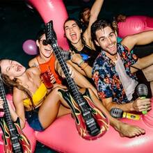 10pcs Colorful Inflatable Microphone -Dynamic Party Gift & Rockstar Themed Event Decoration -Random Colors,Christmas