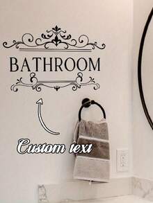 1pc Custom Letter Pattern Wall Sticker, Custom, English Letters - Bathroom Wall And Door Sticker, Removable Wall Sticker, Suitable For Home Bathrooms, Home Decoration - Multicolor - View 2