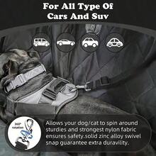 Adjustable Pet Car Safety Leash, 2-In-1 Pet Car Backseat Safety Belt, Pet Supplies, Dog Leash, Shock-Absorbing Material, Elastic Material, Traction Rope, Dog Leash, Suitable For Small And Large Dogs, Fashionable Pet Car Accessories - Black - View 9