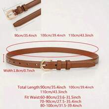 1pc Solid Color Casual PU Leather Waist Belt, Slim Design, Suitable For Women All Seasons Summer, School Fall, Autumn, Halloween - A - Xem 8
