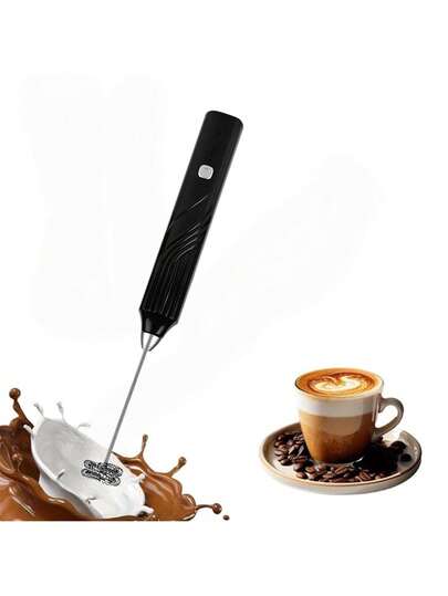 强力电动奶泡器和搅拌器 - 不锈钢手持式奶泡器，适用于咖啡、卡布奇诺、热巧克力、抹茶，可充电 - 紧凑且符合人体工程学的设计