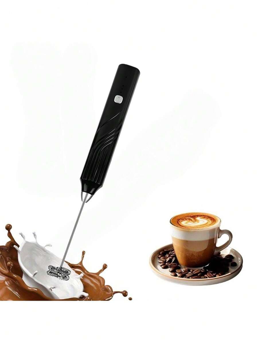 强力电动奶泡器和搅拌器 - 不锈钢手持式奶泡器，适用于咖啡、卡布奇诺、热巧克力、抹茶，可充电 - 紧凑且符合人体工程学的设计 - 彩色 - 查看 1