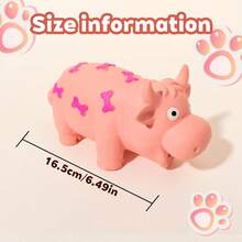 1pc Squeaky Ox Pattern Rubber Dog Chew Screaming Cow, Durable Teething Squeak Toy For Medium Dogs - No Battery Required - Multicolor - View 3