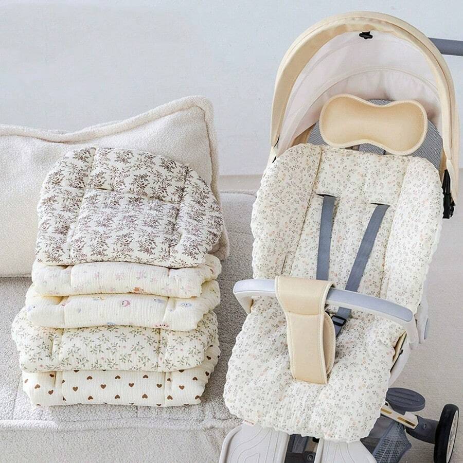 Infant Stroller Pad, Corduroy Fabric, Anti-Slip, Thick & Warm, Comforting, Cold-Proof Cotton Pad, Suitable For Autumn/Winter Outdoor Use