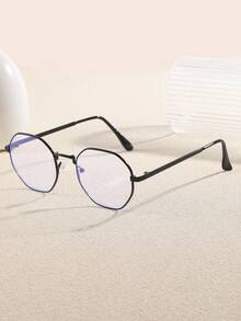 1 副男女通用金属圆形时尚透明眼镜，复古经典设计，适合日常生活、学习、电脑使用，可适配处方镜片 - 彩色 - 查看 9