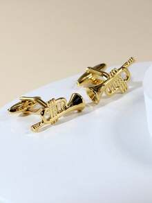 1 Paar zarte, kleine Musikinstrument-förmige Manschettenknöpfe