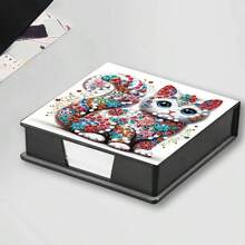 1 件 5D 钻石画套件 - 书签盒收纳盒,特殊形状水晶钻,熊猫,小猫,蝴蝶,蜜蜂图案,DIY 钻石马赛克备忘录夹,适用于办公室,手工艺术品,送给同事和学生的绝佳礼物,附带 150 张书签纸 - 彩色 - 查看 15