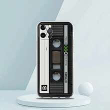 Compatible With  15 16 14 13 12 Mini 11 Pro Max XS X XR SE 7 8 Plus Silicone Clear Cover Retro Vintage Old Cassette Tape Phone Case, Cover Compatible With  17 Pro Max Case,  17 Pro Case,  17 Case,  16 Pro Max Case - B8 - 查看 8