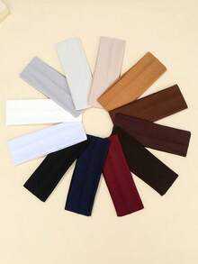 5pcs Set Wide Elastic Sports Yoga Headbands, Pink Tone Hair Band Turban Headband Sweatband, Hairband Fall Winter Hair Accessories For Women For Vacation Outfits Woman Elegant Scarf Women Bandana Soft Headwrap - 黑/灰/深藍/白/粉 - 查看 2