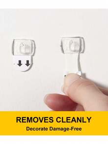 20pcs, Mini Sticky Hook, Removable Traceless Decorative Filament Hook, Sticky Wall Hook, Indoor/Outdoor Mini Light Clip, Multi-Purpose Clip, Suitable For Valentine's Day, New Year Decoration Hanging Display