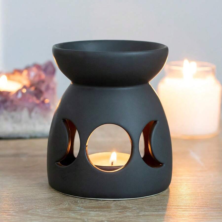 Triple Moon Oil Burner (Black) - 100% Mixed - (SD3102) - Black - View 1