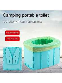 1 件式便携式折叠露营厕所 - 紧凑轻巧的设计，配有手柄，适合旅行和户外使用 - 可重复使用可清洗的紧急厕所，适用于汽车套件、房车露营、徒步旅行和灾难准备 - 秋季露营必备品、假日公路旅行必备品、生存装备、户外、冬季应急套件升级（清洁袋随机颜色） - 彩色 - 查看 12