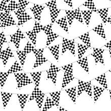 MARFOREVER 52.5 Ft Black And White Checkered, 38Pcs Racing Flags Race Car Pennant Truck Birthday Party Decorations Race Themed Party Supplies 11.8 X.9 Inch
