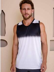 Men's Sublimated Grade Breathable Tank Top For Workout Gym Simple Summer Regular Fit No Halloween - 白色 - 查看 4