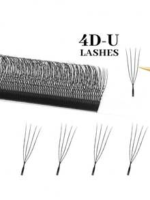 Nối mi giả 3D/4D/5D hình chữ U/W, 12 hàng, làm từ lông chồn, độ dày cao. - màu đen - Xem 37