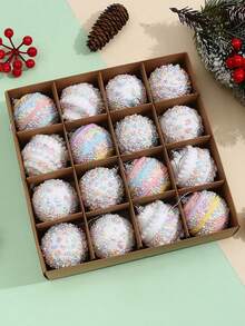 6cm/8cm Foam Christmas Ball Ornaments, With High-End Texture, Plaid Christmas Tree Decorations That Create A Warm Decorative Atmosphere And Can Be Used As Christmas Tabletop And Fireplace Decorations.