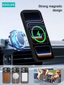 1 件 Koolife 磁性充电哑光个性化字母框架手机保护壳，凸起相机镜头，PC+TPU，适用于 17 ProMax/17/17 Pro/17 Air/16/16 Pro/16 Plus/16 ProMax/15 ProMax/15 Pro/15 Plus/14 ProMax/13 ProMax/13 Pro/12 ProMax/11