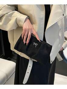 Autumn/Winter New Corduroy Large Capacity Clutch Bag, Fashion Versatile Party Makeup Bag