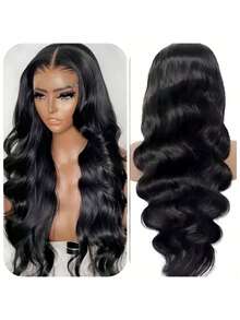 42 Inch 250% Density Wear And Go Glueless Wigs Human Hair Pre Plucked Pre Cut 13x4 HD Lace Wigs Body Wave Lace Front Wigs Human Hair For Women 250% Density Natural Black