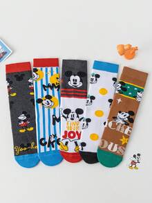 Disney 迪士尼 1/5/10 双装正品迪士尼米奇老鼠袜子，时尚袜子，袜子礼品，男士袜子，卡通袜子，女士袜子，室内拖鞋袜，创意礼品袜，迪士尼袜子 - 彩色 - 查看 8