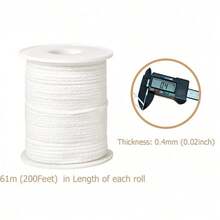 3 Roll 183 Meters Candle Wicks, Wax Wick, Lamp Wick, Candle Wick Rope, Cotton Candle Wicks Roll, Handmade Candle Supplies, Smokeless Cotton Candle Wick For DIY Handmade Candle Making Candles DIY Craft