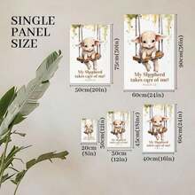 1pc Framed Canvas Wall Art Prints Poster, Psalm 23 Sheep Wall Art Nursery Boho Christian Nursery Wall Art Cute Christian Prints Children Bible Verse Art Posters Canvas Print Painting For Living Room Bedroom Office Bathroom Dorm Home Decor, Ready To Hang - 白色 - 查看 7