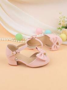 Zapatos de niña de las flores para boda, fiesta, vacaciones, adecuados para niñas pequeñas, niñas pequeñas y niñas grandes, zapatos planos clásicos cómodos y versátiles con lazo, decoración de perlas, adecuados para vestidos, ocasiones formales, actuaciones, ballet, estilo princesa