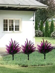 1 Artificial Lavender Plant, Artificial Flower, Ground Insert Type, No Flowerpot, All-Season Home Decoration, Indoor Decoration, Outdoor Courtyard Decoration, Garden Potted Plant, Flower Arrangement, Landscape Beautification.