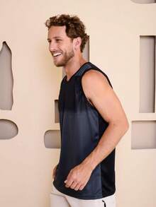 Men's Sublimated Grade Breathable Tank Top For Workout Gym Simple Summer Regular Fit No Halloween - رمادي غامق - مشاهدة 3