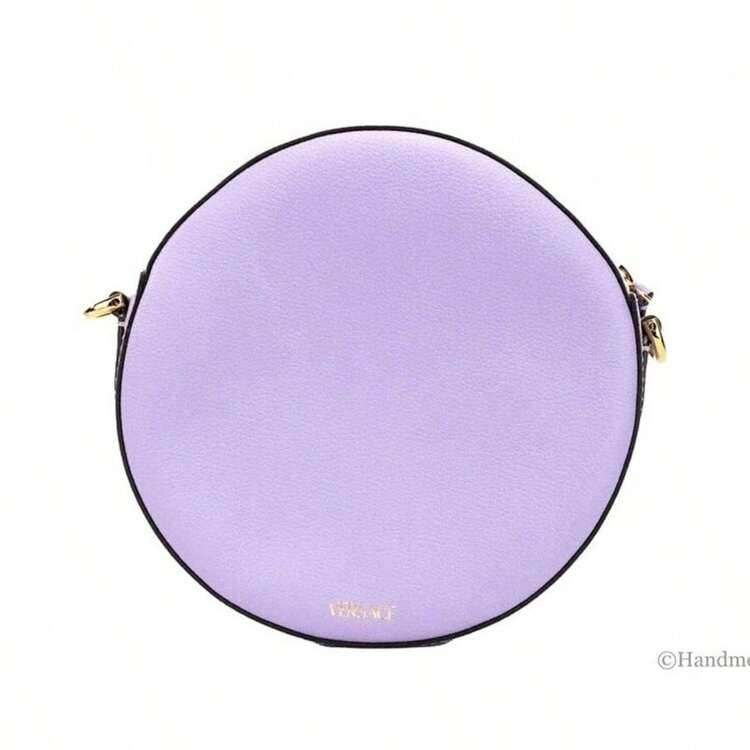 Versace Round Disco Lilac Pebbled Leather Camera Case Crossbody Bag Purse - 紫丁香色 - 查看 6