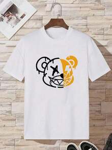 Hombres Camiseta con estampado de dibujos animados - Albaricoque - Ver 2