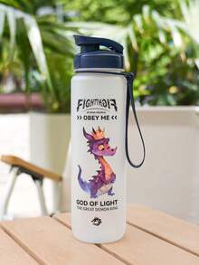 1 件 1000ml/32oz 可爱蜜蜂、卡通龙、羊驼图案运动水瓶 - 便携式翻盖设计带手柄带,适合日常通勤、户外活动、露营、跑步、健身、旅行和节日礼物 - 彩色 - 查看 13