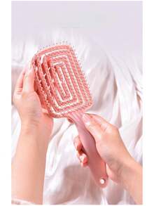 1/2件猪肋造型梳 气囊梳 高颅蓬松蚊香 大弯梳 中空气垫按摩梳 不拉扯头发 月牙弧形设计 全面深层按摩头皮。图片与实物可能存在色差，详情请以收到的商品为准。 - 彩色 - 查看 5