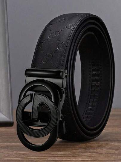 1条男士字母合金自动扣时尚皮带。这款47英寸优质男士皮带采用独特百搭的设计，适合高端商务场合。它也是日常穿着和办公的绝佳选择，同时也是一份很棒的节日礼物。复古风，适合秋季/都市穿搭，经典圣诞冬季时尚，日常男士男友礼物。