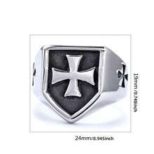 1 chiếc nhẫn hình thánh giá bằng thép không gỉ, thời trang và độc đáo, món quà thích hợp cho bạn bè, đồng nghiệp, bố mẹ, bạn trai/bạn gái. - Bạc - Xem 4