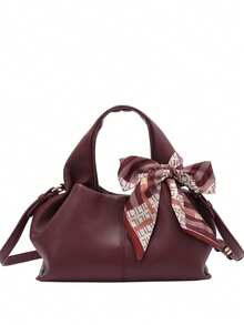 Brown Elegant Cloud-Shaped Handbag, Fashionable Dumpling Bag For Women
