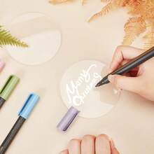 4,7" de diamètre Disque rond en acrylique transparent avec autocollant visage souriant, disque rond en acrylique transparent, panneau rond en PET, convient pour le DIY, les gâteaux, l'artisanat, les dessus de table - Multicolore - Voir 4