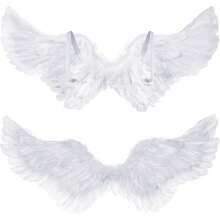 Angel Wings And Halo Angel Costume Feather Wings Headband Wand Set Halloween Outfit Cosplay Costume Accessories