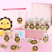 20/10/3 Packungen - Löwen Party Dekorationen für Gäste, Löwen Schlüsselanhänger, Etiketten und Geschenktüten für Dschungel, Wildnis, Waldtier Baby Shower, Kindergeburtstag, Gastgeschenke Baby Shower Geburtstags Party Dekorationen, Einschulung, Schulsachen für Mädchen/Jungen, Rucksack, Schulmaterial