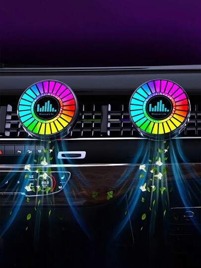 1pc Aroma Diffuser RGB Light, Car Atmosphere Light, RGB Sound Activated Light, Room Decor Light, Car Fragrance Light, Aroma Lamp, Car Rhythm Light, RGB Rhythm Light, Multi-Mode Switching, Decorative Light, Colorful Music Atmosphere Light, Desktop, Sound Activated Light, LED Sound Activated Light, Gaming, Party Light, Room Decor, Bedroom Decor, Suitable For Room, Bedroom, Car, Gift, Gaming