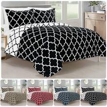 Elegant Comfort All Season Ultra Soft 3pcs Geometric Trellis Comforter Set, Down Alternative Breathable And Comfortable Quilt Luxury Hotel Quality 3 Piece Full/Queen, King/California King And Twin/Twin XL Size Bed Includes 1 Comforter And 2 Pillowcases Bedding Set, Christmas Decorations Gifts, Cozy Winter Styles, Holiday Décor - 黑色 - 查看 1