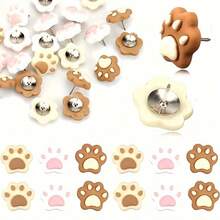 15个/套 随机猫狗爪印造型徽章，可爱宠物主题软木板装饰，温馨照片墙徽章，宠物纪念桌面徽章，返校季