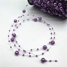 5码8毫米圆形珍珠串珠链花环花朵亚克力珠子适用于婚礼圣诞装饰DIY珠宝配饰