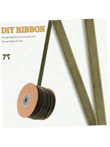 Baluue 1 Rollo de terciopelo para coronas multifunción listones navideños listones para moños decorar decoración de envolver conveniente de Green - 1 - Ver 4