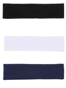 1/5 女士吸汗运动头带套装 - 宽版、弹力、纯色面料头带，适合跑步和健身，舒适防滑设计，秋季配饰，秋季头巾，女士时尚头巾，秋季发带，冬季度假装扮。