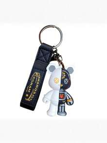 3D卡通熊造型钥匙扣，男女通用机械熊钥匙链，时尚创意钥匙圈，适用于汽车、包包、礼品、钥匙扣、挂绳、学习用品、教师礼物、节日和派对礼品 - 黑色 - 查看 13