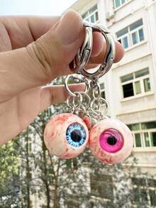 1个怪异树脂眼球钥匙扣 - 哥特风和另类风格爱好者的独特礼物 - 万圣节惊悚礼品袋挂饰，可作为汽车、老师、朋友、姐妹的礼物创意 - 彩色 - 查看 4