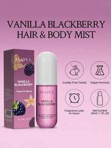 1.7 Fl Oz/1 Bottle Women's Body Mist, Vanilla Blackberry Scent, Hair & Body Fragrance, Travel Size, Suitable For Daily, Date, Vacation, Party, Ideal Gift For Women, Birthday, Valentine's Day - Vanilla Blackberry Fruity Notes - View 5